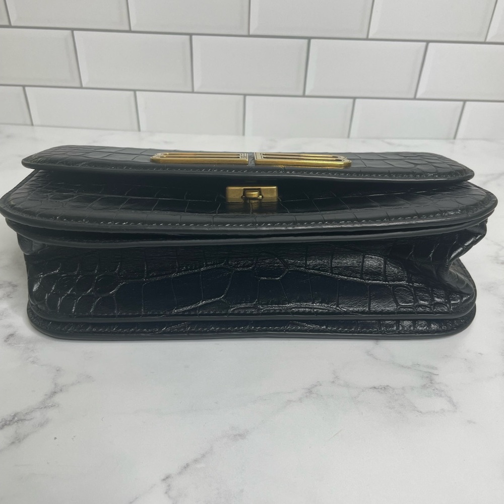 Balenciaga Gossip Small Croc Embossed Leather Shoulder Bag - Picture 8 of 16